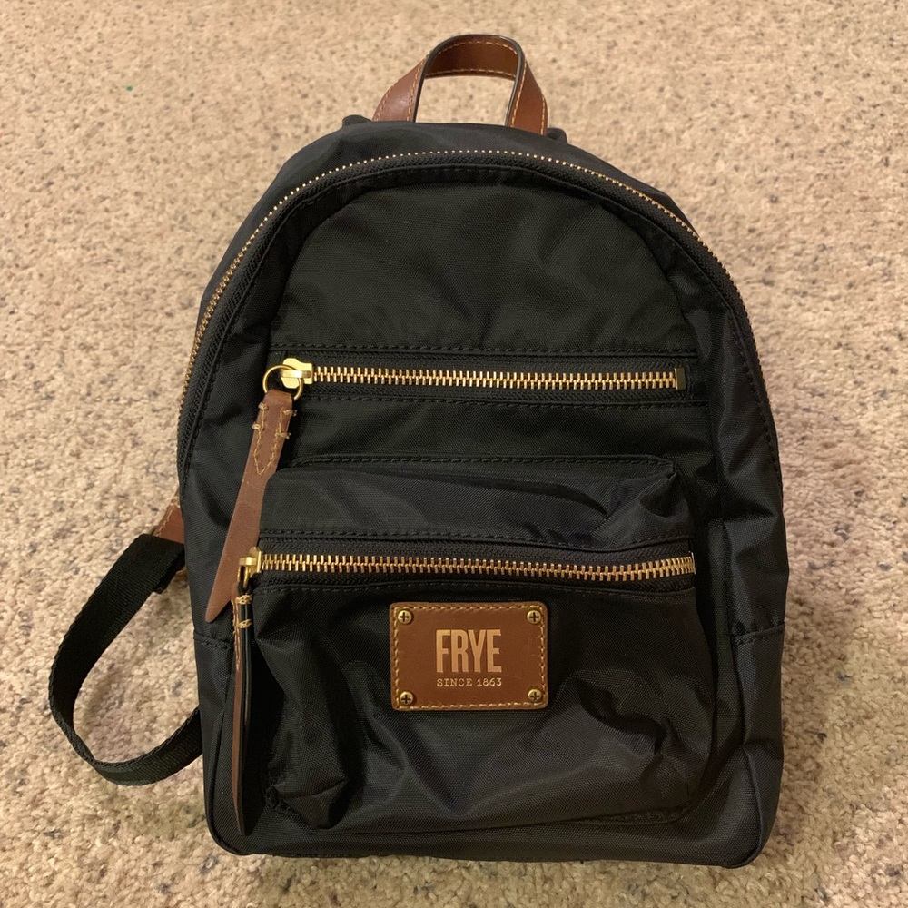 Frye Ivy Mini Nylon Leather Trimmed Backpack